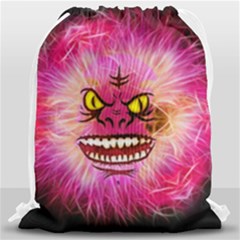 Monster Pink Eyes Aggressive Fangs Drawstring Bag (large) by HermanTelo
