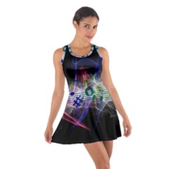 Particles Music Clef Wave Cotton Racerback Dress by HermanTelo