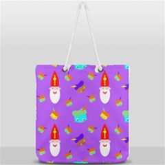 Saint Nicholas Full Print Rope Handle Tote (large) by HermanTelo