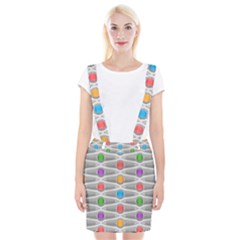 Seamless Pattern Background Abstract Circle Braces Suspender Skirt by HermanTelo