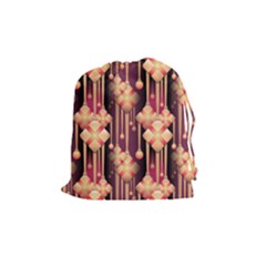 Seamless Pattern Plaid Drawstring Pouch (medium) by HermanTelo