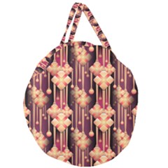 Seamless Pattern Plaid Giant Round Zipper Tote by HermanTelo