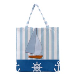 Yacht Boat Nautical Ship Grocery Tote Bag by HermanTelo
