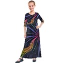 Stars Space Firework Burst Light Kids  Quarter Sleeve Maxi Dress View1