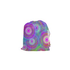 Circle Colorful Pattern Background Drawstring Pouch (xs) by HermanTelo