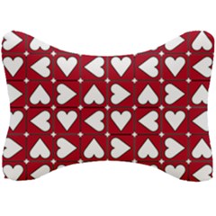 Graphic Heart Pattern Red White Seat Head Rest Cushion by HermanTelo