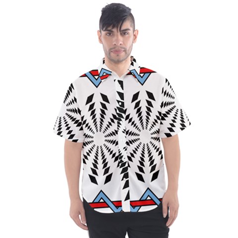 Star Illusion Mandala Men s Short Sleeve Shirt by HermanTelo