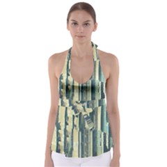 Texture Abstract Buildings Babydoll Tankini Top by Pakrebo