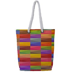 Abstract Background Geometric Full Print Rope Handle Tote (small) by Mariart