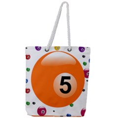 Billiard Ball Ball Game Pink Orange Full Print Rope Handle Tote (large) by HermanTelo