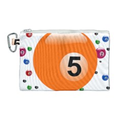 Billiard Ball Ball Game Pink Orange Canvas Cosmetic Bag (large) by HermanTelo