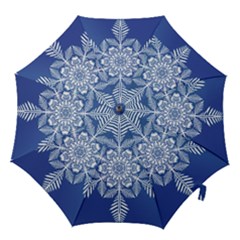 Flake Crystal Snow Winter Ice Hook Handle Umbrellas (small) by HermanTelo