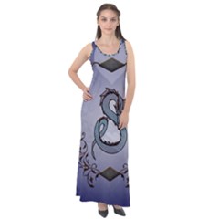 Wonderful Decorative Chinese Dragon Sleeveless Velour Maxi Dress by FantasyWorld7