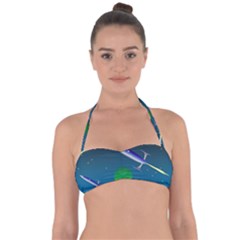 Rocket Spaceship Space Halter Bandeau Bikini Top by HermanTelo