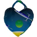 Rocket Spaceship Space Giant Heart Shaped Tote View2
