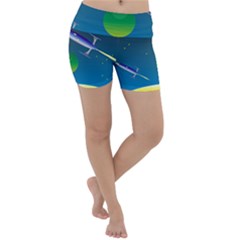 Rocket Spaceship Space Lightweight Velour Yoga Shorts by HermanTelo