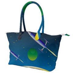 Rocket Spaceship Space Canvas Shoulder Bag by HermanTelo