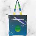 Rocket Spaceship Space Double Zip Up Tote Bag View2