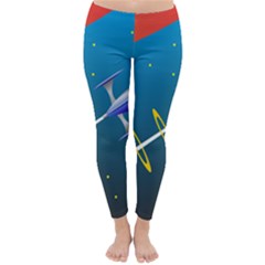 Rocket Spaceship Space Galaxy Classic Winter Leggings by HermanTelo