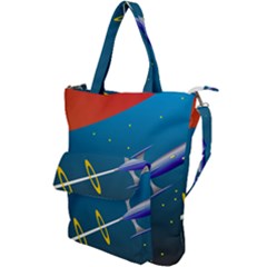 Rocket Spaceship Space Galaxy Shoulder Tote Bag by HermanTelo