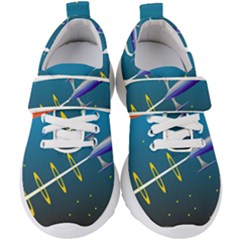 Rocket Spaceship Space Galaxy Kids  Velcro Strap Shoes by HermanTelo