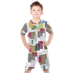 Wallpaper Texture Plaid Kids  Tee And Shorts Set by HermanTelo