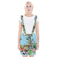 Zoo Animals Peacock Lion Hippo Braces Suspender Skirt by Pakrebo