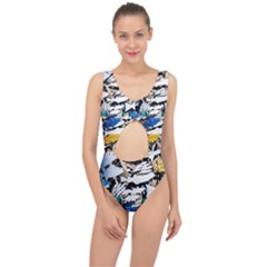 Art Fish Salmon Sydney Metal Center Cut Out Swimsuit by Pakrebo