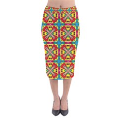 Seamless Pattern Tile Tileable Velvet Midi Pencil Skirt by Pakrebo