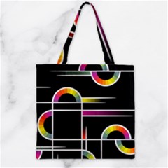 Background Abstract Semi Circles Zipper Grocery Tote Bag by Pakrebo