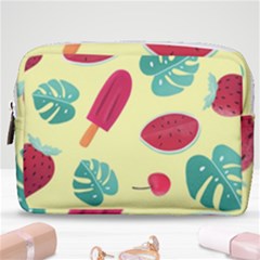 Watermelon Leaves Strawberry Make Up Pouch (medium) by Pakrebo