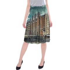 Architecture City Building Travel Midi Beach Skirt by Pakrebo