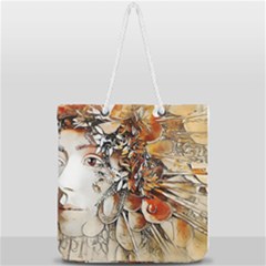 Collage Art The Statue Of Shell Full Print Rope Handle Tote (large) by Pakrebo