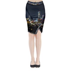 Night City Seoul Travel Korea Sky Midi Wrap Pencil Skirt by Pakrebo