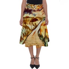 Painting Expressive Colors Texture Perfect Length Midi Skirt by Pakrebo