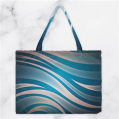 Background Abstract Blue Wavy Medium Tote Bag by Pakrebo