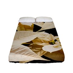 Christmas Poinsettia Decoration Fitted Sheet (full/ Double Size) by Pakrebo
