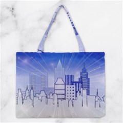 City Architecture Building Skyline Medium Tote Bag by Pakrebo