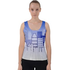 City Architecture Building Skyline Velvet Tank Top by Pakrebo