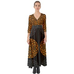 Background Design Pattern Tile Button Up Boho Maxi Dress by Mariart