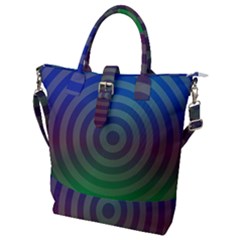 Blue Green Abstract Background Buckle Top Tote Bag by HermanTelo