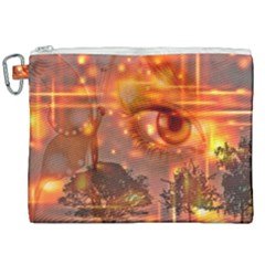 Eye Butterfly Evening Sky Canvas Cosmetic Bag (xxl) by HermanTelo