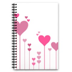 Heart Rosa Love Valentine Pink 5 5  X 8 5  Notebook by HermanTelo