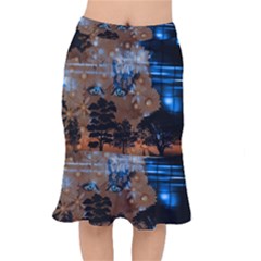 Landscape Woman Magic Evening Mermaid Skirt by HermanTelo