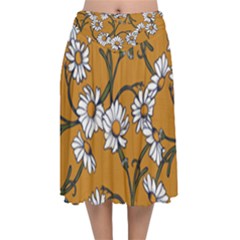 Daisy Velvet Flared Midi Skirt by BubbSnugg