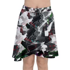 Abstract Science Fiction Chiffon Wrap Front Skirt by HermanTelo