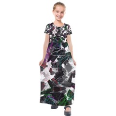 Abstract Science Fiction Kids  Short Sleeve Maxi Dress by HermanTelo