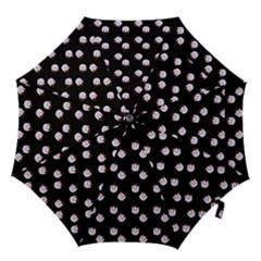 Lazy Bat On Black Pattern Hook Handle Umbrellas (medium) by snowwhitegirl