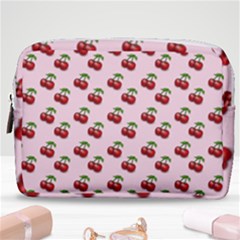 Retro Pink Cherries Make Up Pouch (medium) by snowwhitegirl