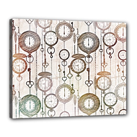 Background Watches Key Time Retro Canvas 20  X 16  (stretched) by HermanTelo